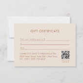 Himmlischer Blumen-Salon QR-Code-Geschenkgutschein (Rückseite)