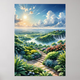 Himmlischer Blumengarten Poster