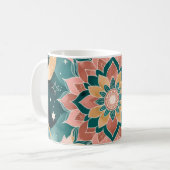 Himmlischer Boho-Lotus-Traum-Becher | Rosa Kaffeetasse (Vorderseite Links)