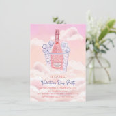 Himmlischer Champagner-Eimer Valentinstag-Party Einladung (Stehend Vorderseite)