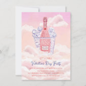 Himmlischer Champagner-Eimer Valentinstag-Party Einladung (Vorderseite)