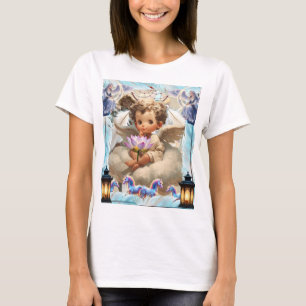 Himmlischer Cherub Engel Lotusblume   Ätherische F T-Shirt