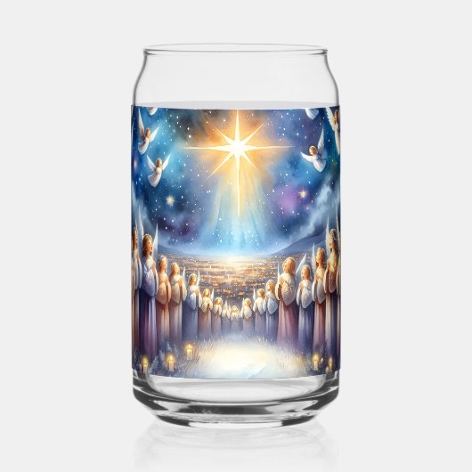 Himmlischer Chor unter dem Stern von Bethlehem Dosenglas (Vorderseite)