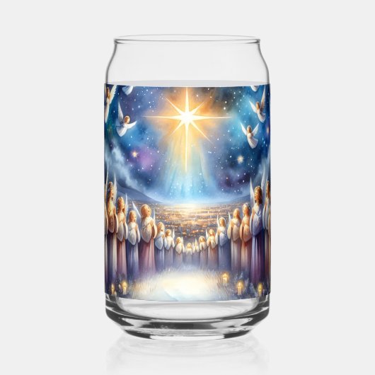 Himmlischer Chor unter dem Stern von Bethlehem Dosenglas (Rückseite)