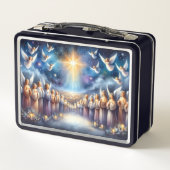 Himmlischer Chor unter dem Stern von Bethlehem Metall Brotdose (Rückseite)