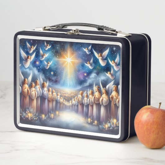 Himmlischer Chor unter dem Stern von Bethlehem Metall Brotdose (Beispiel)