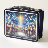 Himmlischer Chor unter dem Stern von Bethlehem Metall Brotdose (Vorderseite)