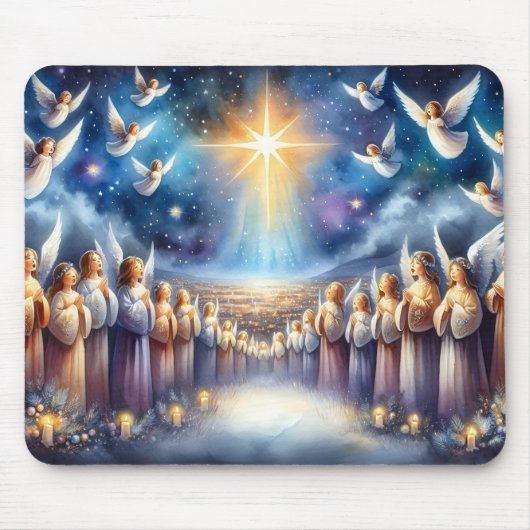 Himmlischer Chor unter dem Stern von Bethlehem Mousepad (Vorne)