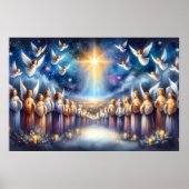 Himmlischer Chor unter dem Stern von Bethlehem Poster (Vorne)
