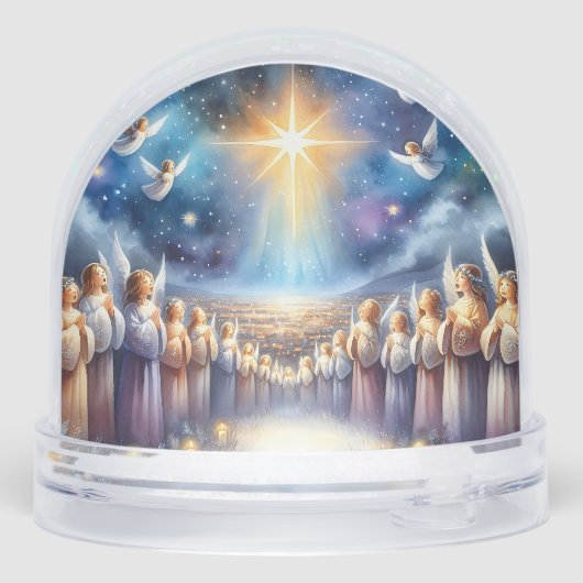 Himmlischer Chor unter dem Stern von Bethlehem Schneekugeln (Rückseite)