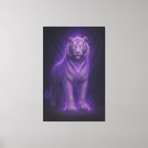 Himmlischer Donner Lila Weißer Tiger – High-End Fa Leinwanddruck
