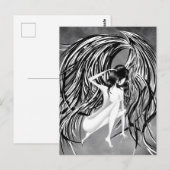 Himmlischer Engel Graue Postkarte (Vorne/Hinten)