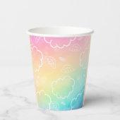 Himmlischer Engel Halo Wolken Regenbogen Papiertas Pappbecher (Rückseite)