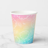 Himmlischer Engel Halo Wolken Regenbogen Papiertas Pappbecher (Vorderseite)