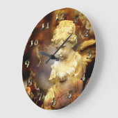 Himmlischer Engels-Engel Große Wanduhr (Winkel)