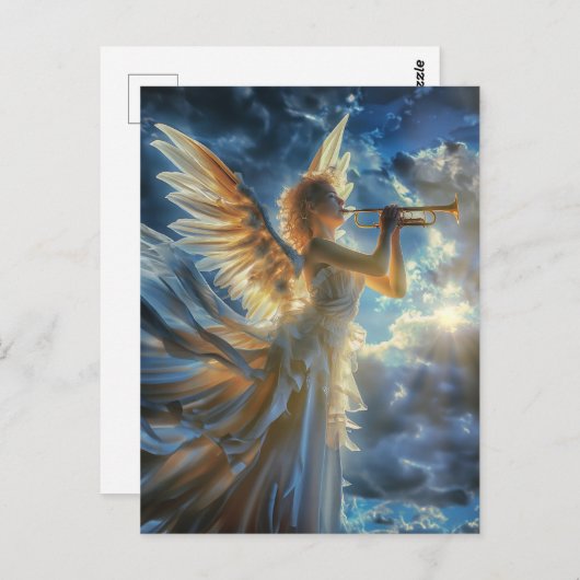 Himmlischer Fanfare Angel Trumpet Postkarte (Vorne/Hinten)