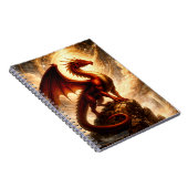 Himmlischer Feuerdrache Wächter Fantasy Notizblock (Rechte Seite)