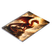 Himmlischer Feuerdrache Wächter Fantasy Notizblock (Linke Seite)