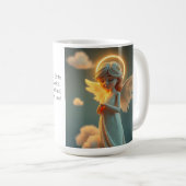 Himmlischer Friedensengel – Leuchtende Liebe Kaffeetasse (VorderseiteRechts)