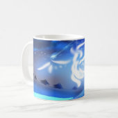 Himmlischer Fuchstraum Nachthimmel Fantasy-Kunst Kaffeetasse (Vorderseite Links)