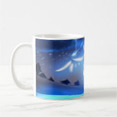 Himmlischer Fuchstraum Nachthimmel Fantasy-Kunst Kaffeetasse (Links)