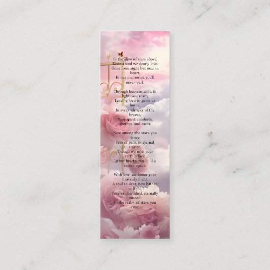 Himmlischer Garten der Rose Gedenkstätte Lesezeich Mini Visitenkarte (Rückseite)