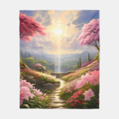 Himmlischer Garten Fleecedecke (Vorderseite)