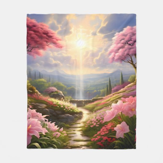 Himmlischer Garten Fleecedecke (Vorderseite)
