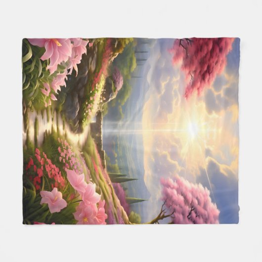 Himmlischer Garten Fleecedecke (Vorderseite (Horizontal))