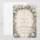 Himmlischer Gartenhochzeit unter Sternen Save The Date (Vorne/Hinten)