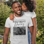 Himmlischer Geburtstag Daddy | FOTO T-Shirt<br><div class="desc">Himmlisches Geburtstagshaus Daddy mit Foto und redaktionellem Text. Alle Stile,  Größen und Farben des Schriftartes können durch einen Klick auf den Link nach der Personalisierung angepasst werden.</div>