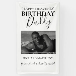 Himmlischer Geburtstag Papa Foto-Gedenkbanner Banner