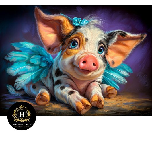 Himmlischer geflügelter Ferkel-Engel Découpage Seidenpapier