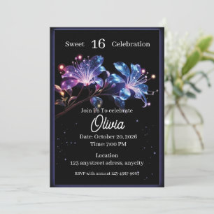 Himmlischer Glanz Fantasy-Blumen Einladung