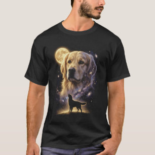 Himmlischer Golden Retriever Mond Heulend Vintage T-Shirt