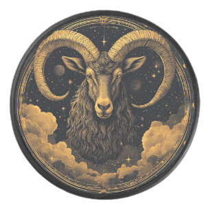 ♈ Himmlischer Goldener Widder Schild Zodiac Gesche Eishockey Puck