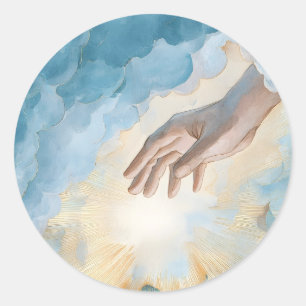 Himmlischer Gott Jesus Christus modernes religiöse Runder Aufkleber