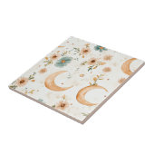 Himmlischer Halbmond Blumen Gold Glitter Fliese (Seite)