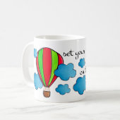 Himmlischer Heißluftballon - Zitat von Reise und B Kaffeetasse (Vorderseite Links)