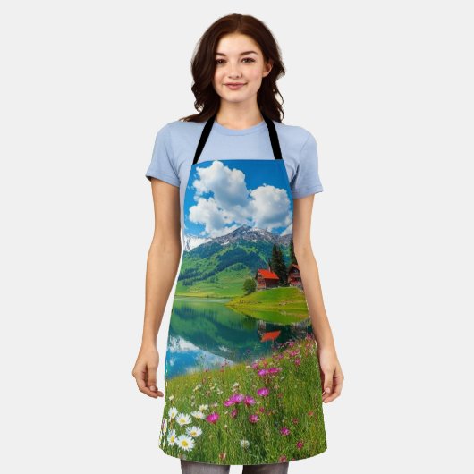 Himmlischer Horizont - Bergsicht Schürze (Getragen)