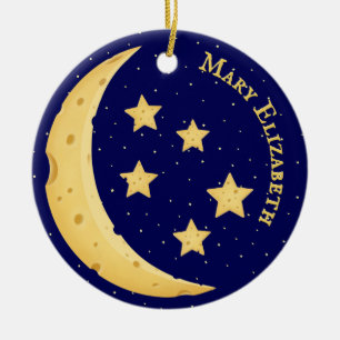 Himmlischer Käse Mond & Stars Custom Sweet Baby Keramik Ornament