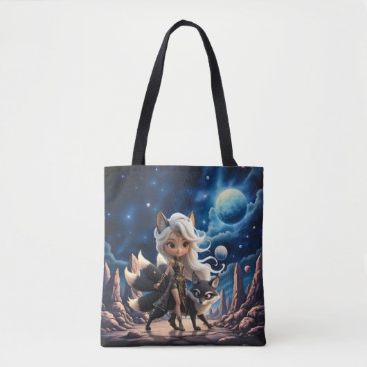 Himmlischer Kitsune – Wächter der vier Schwänze. Tasche (Vorderseite)
