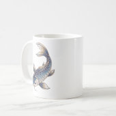 Himmlischer Koi-Fisch-Becher Luxus-Linienkunst Kaffeetasse (Vorderseite Links)