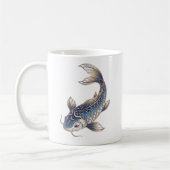 Himmlischer Koi-Fisch-Becher Luxus-Linienkunst Kaffeetasse (Links)