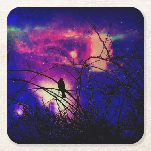 Himmlischer Krähen-Untersetzer Rechteckiger Pappuntersetzer (Vorderseite)
