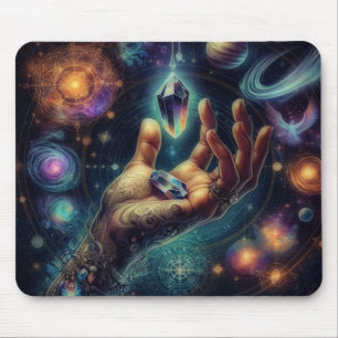 Himmlischer Kristall in der Palm Galaxy Spacy Mousepad