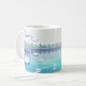 Himmlischer Lotus-See-Fantasie-Becher Kaffeetasse (Vorderseite Links)