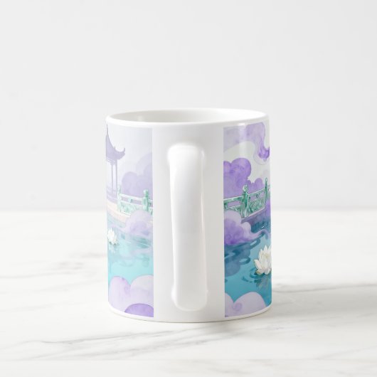 Himmlischer Lotus-See-Fantasie-Becher Kaffeetasse (Henkel)