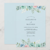 Himmlischer Minzblatt-Hochzeit Einladung (Vorne/Hinten)