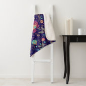 Himmlischer Mitternachts-Lotus-Blumenmuster-Decke Sherpadecke (Beispiel)